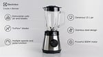 Electrolux E4TB1-6ST Sürahili Blender | 1.5 Litre Geniş Kapasite, Buz Kırıcı, Smoothie Blender, TruFlow® Bıçaklar, 6 Farklı Hız Ayarı | 800W, Paslanmaz Çelik