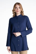 Eliş Şile Bezi Şile Bezi Hakim Yaka Yazlık Tunik, XL, 152.03, Mor, Kadın