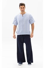 Eliş Şile Bezi Unisex Balıkçı Yazlık Pantolon Lacivert Lcvt