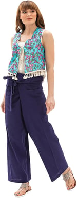 Eliş Şile Bezi Unisex Şile Bezi Balıkçı Yazlık Pantolon, L/XL, 140.02, Mor, Unisex Yetişkin