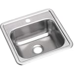 Elkay D115151 Dayton paslanmaz çelik evye, lavabo için, üst tarafa sabitlemek için, saten, tek delikli