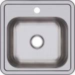 Elkay D115151 Dayton paslanmaz çelik evye, lavabo için, üst tarafa sabitlemek için, saten, tek delikli