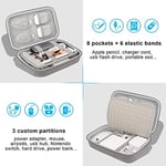 Elonbo Sert Seyahat Kordonları Düzenleyici, Evrensel Küçük Elektronik Aksesuarlar, Şarj Aletleri Kabloları için Taşıma Çantası, MacBook Adaptörü, Sihirli Fare Apple Kalem USB Flash Disk Teknik