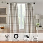 Elrene Home Fashions Brighton Pencere Camı Ekose Karartma Pencere Perdesi, Oturma Odası ve Yatak Odası Örtüsü, Çubuk Cep Sekmel - Seçenekler: 132.1G x 213.4U cm (1 Panel), 132.1G x 241.3U cm (1 Panel)