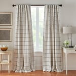 Elrene Home Fashions Brighton Pencere Camı Ekose Karartma Pencere Perdesi, Oturma Odası ve Yatak Odası Örtüsü, Çubuk Cep Sekmel - Seçenekler: 132.1G x 213.4U cm (1 Panel), 132.1G x 241.3U cm (1 Panel)