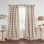 Elrene Home Fashions Farmhouse Living Grainger manda karo karartma perdesi, oturma odası ve yatak odası için, çubuk cepli, 132,1 x 213,4 cm, keten, 1 perde