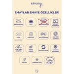 Emaylab Beige Emaye Bowl Tabağı - Bowl Kase - Salata Kasesi - Sunum Kasesi 21cm
