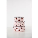 Emaylab Emaylabxpeppythings Cherry Emaye Üçlü Saklama Kabı Seti (ocaklarda Kullanilabi̇li̇r)