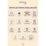 Emaylab Mısharu 26 Cm Dekoratif Emaye Tepsi / Servis Sunum Tabağı