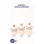 Emaylab Mood Ahşap Tepeli Emaye Kavanoz/baharatlık Seti