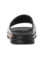 Emporio Armani EA7 Slider Crusher Distance con maxi logo, Erkek plaj/havuz terlik siyah/altın XBP008