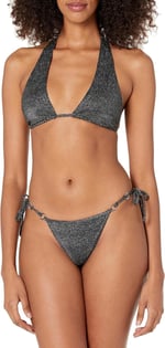 Emporio Armani Emporio Armani Kadın Lurex Dokulu İplik Bandı ve String Brezilya Bikini bikini seti Kadın