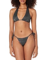 Emporio Armani Emporio Armani Kadın Lurex Dokulu İplik Bandı ve String Brezilya Bikini bikini seti Kadın