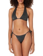 Emporio Armani Emporio Armani Kadın Lurex Dokulu İplik Bandı ve String Brezilya Bikini bikini seti Kadın