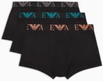 EMPORIO ARMANI Man Bold Monogram 3'lü Paket Gövde Siyah XL