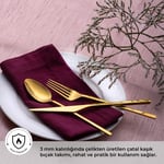 Emsan Alba 18 Parça Parlak Gold Tatlı Kutulu Çatal Kaşık Bıçak Takımı