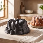 Emsan Black Shiny Flora Döküm Kek Kalıbı 22 cm