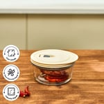Emsan Cream Vakumlu Cam Saklama Kabı 390 ml