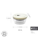 Emsan Cream Vakumlu Cam Saklama Kabı 390 ml