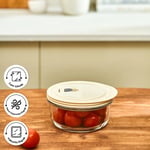 Emsan Cream Vakumlu Cam Saklama Kabı 600 ml