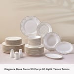 Emsan Elegance Bone Siena 53 Parça 12 Kişilik Yemek Takımı Gold