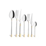 Emsan Elegance Duru Gold 84 Parça 12 Kişilik Lüks Kutulu Çatal Kaşık Bıçak Takımı
