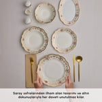 Emsan Empire Bone Altın Çiçek 29 Parça 6 Kişilik Yemek Takımı