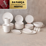 Emsan Fine Bone Freya 60 Parça 12 Kişilik Yuvarlak Yemek Takımı Platin