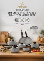 Emsan Fortis Granit 12 Parça Tencere Seti Gri