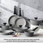 Emsan Fortis Granit 12 Parça Tencere Seti Gri