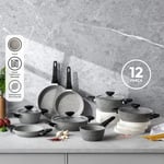 Emsan Fortis Granit 12 Parça Tencere Seti Gri