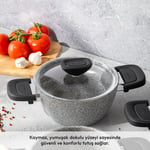 Emsan Fortis Granit 6 Parça Midi Tencere Seti Gri