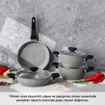 Emsan Fortis Granit 7 Parça Tencere Seti Gri