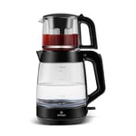 Emsan Glass Tea XL 2 in 1 Cam Çay Makinesi ve Kettle Shiny Black