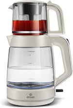 Emsan Glass Tea XL 2 in 1 Cam Çay Makinesi ve Kettle Shiny Black