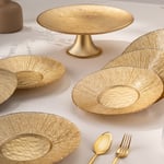 Emsan Golden 7 Parça Cam Pasta / Tatlı Seti
