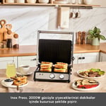 Emsan Press 4 Dilim Kapasiteli Izgara ve Tost Makinesi Inox 2000W