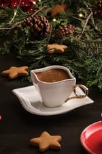 Emsan Sonsuz Aşk 2 Kişilik Kahve Fincan Takımı Beyaz Gold 100 ml