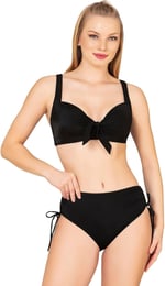 Endeep Kadın Fiyonk Detaylı Siyah Büyük Beden Bikini Takımı