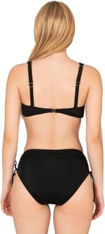 Endeep Kadın Fiyonk Detaylı Siyah Büyük Beden Bikini Takımı