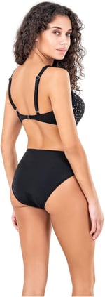 Endeep Kadın Fiyonk ve Taş Detaylı Büyük Beden Siyah Bikini Takımı