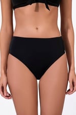 Endeep Kadın Hipster Yüksek Bel Siyah Bikini Altı