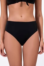 Endeep Kadın Hipster Yüksek Bel Siyah Bikini Altı