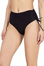 Endeep Kadın Yüksek Bel Yan Büzgülü İpli Bikini Altı