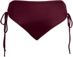 Endeep Kadın Yüksek Bel Yan Büzgülü İpli Bordo Bikini Altı
