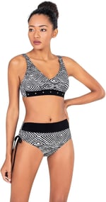 Endeep Kadın Zebra Desenli Yüksek Bel Toparlayıcı Bikini Takımı