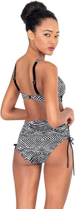 Endeep Kadın Zebra Desenli Yüksek Bel Toparlayıcı Bikini Takımı