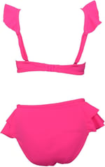 Endeep Kız Çocuk Pembe Aksesuar Detaylı Volanlı Bikini Takımı