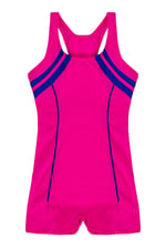 Endeep Kız Çocuk Şeritli Pembe Yüzücü Sporcu Mayo