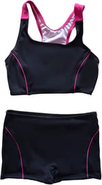 Endeep Kız Çocuk Şortlu Siyah Yüzücü Bikini Takımı